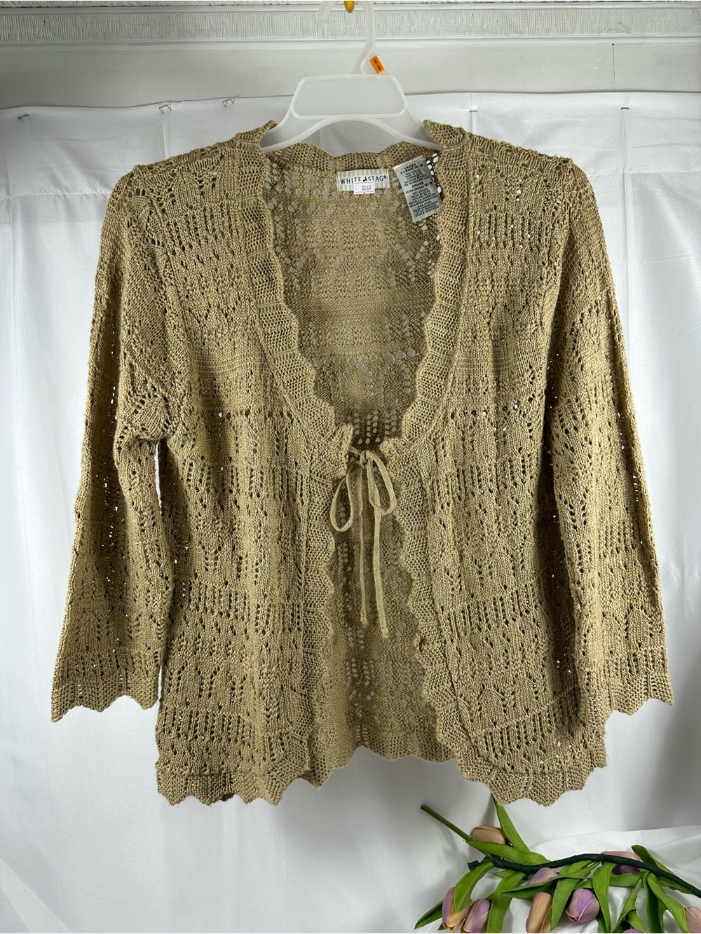 New without tag boho Knit cardigan heather taupe cottage core boHo cardigan